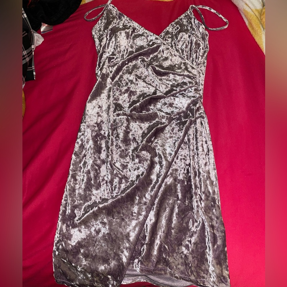 Purple Velvet Mini Dress